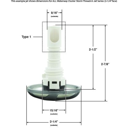 229-1679SM-DSGS Jet Intl WW Cluster StormSwirl2-1/4"fdDirSS/Dk Gry Thd