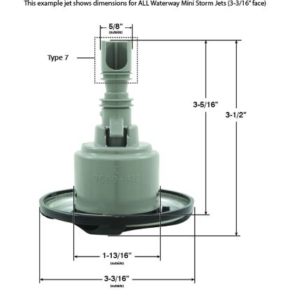 229-8449SBK-1 Jet Intl WW Mini Storm Swirl 3-5/16