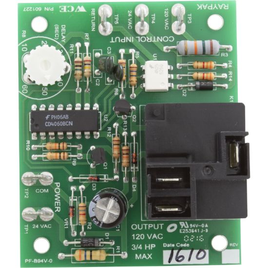 005503F Power Vent PCB Raypak Raytherm 514-824