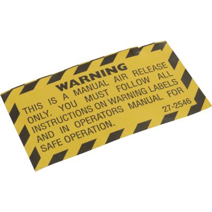 272546 Warning Label PacFab Pent Nautilus Plus/Triton C-3Air Rlf