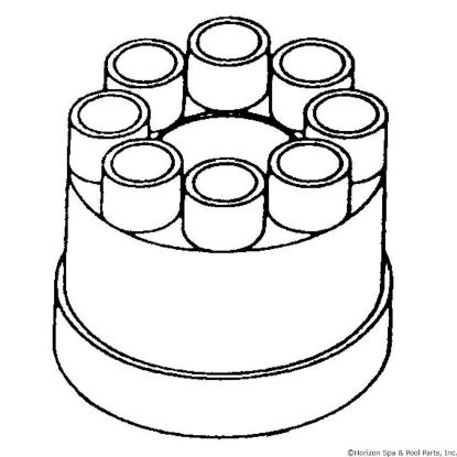 672-4750 Manifold 3/4" Slip 8 Port Transition 2" Slip